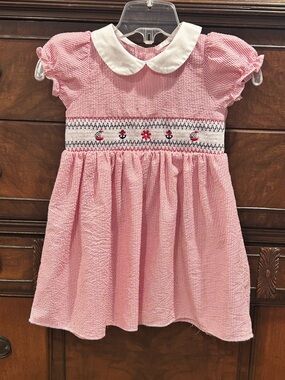 Good Lad Seersucker Nautical Smocked Toddler Dress Size 3